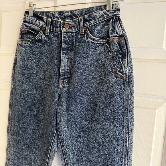 Vintage 90s Lee High Rise Jeans Acid Wash Made in USA Size 28 100% Cotton - Picture 3 of 10